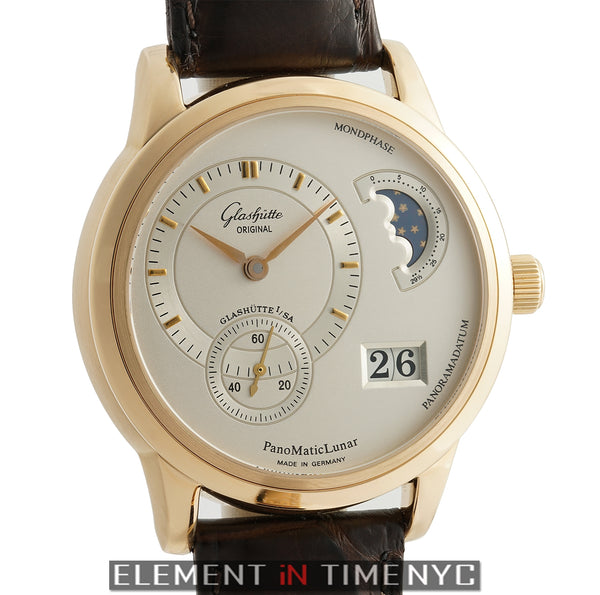 PanoMaticLunar 18k Rose Gold 39mm Silver Dial
