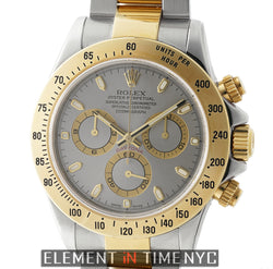 Stainless Steel & 18k Yellow Gold Grey Dial