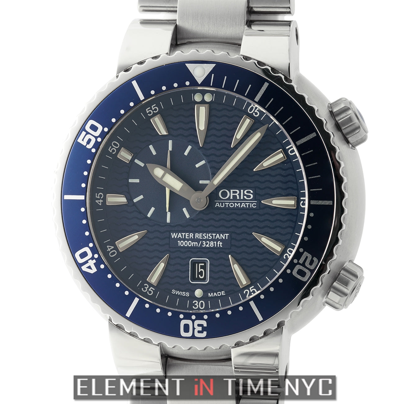 Oris 47mm Divers Small Second Date Blue Dial Automatic 01 743 7609