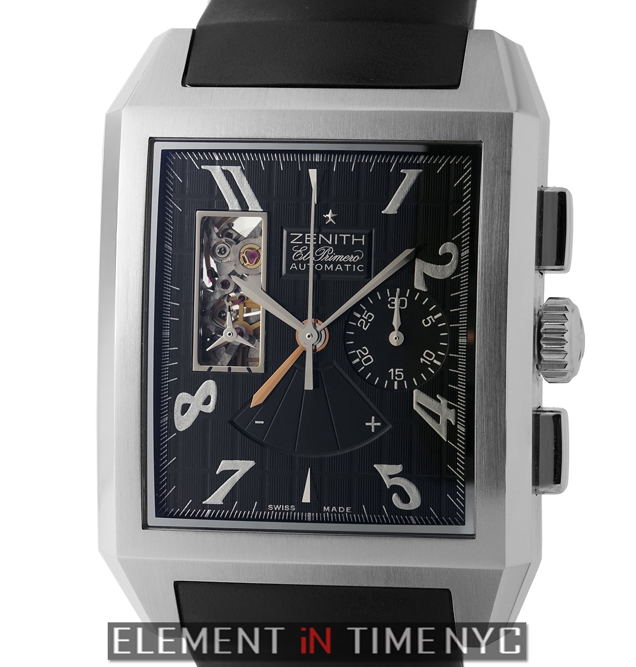 Zenith Grande Port Royal Open Chronograph Power Reserve Steel Black Dial  36mm 03.0550.4021/21.R512 – Element iN Time NYC