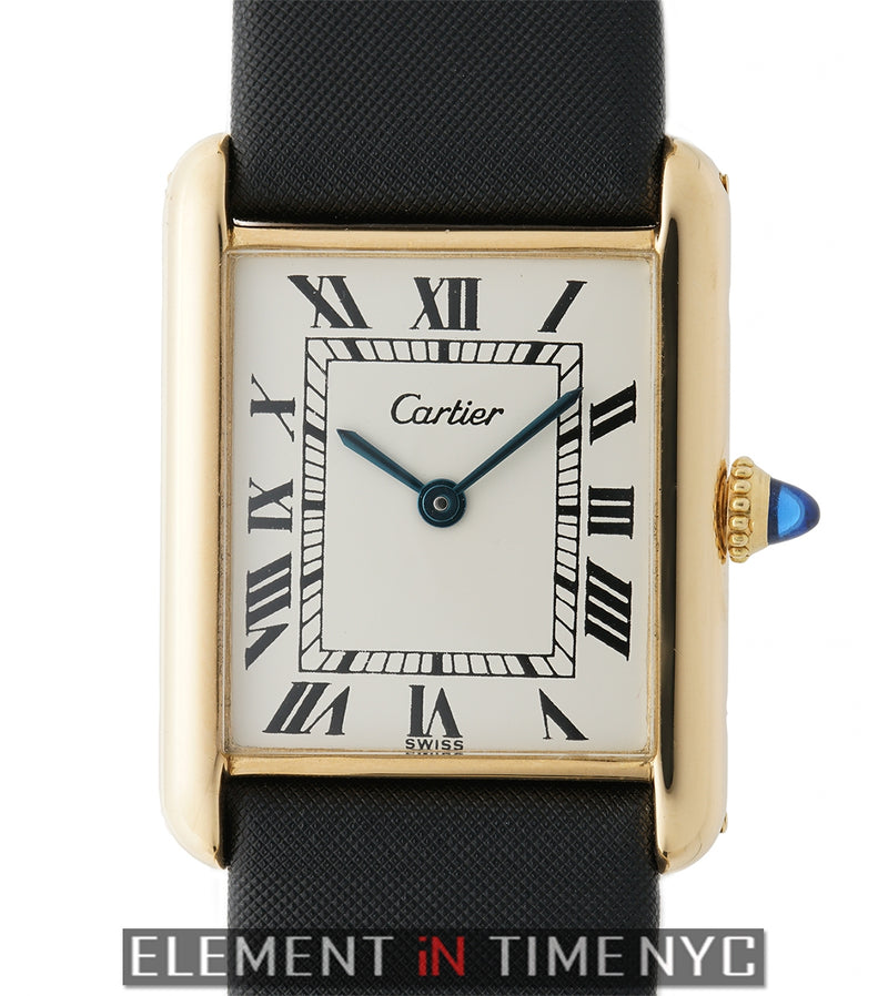Cartier 18K YG Ladies Tank Manual Wind Watch