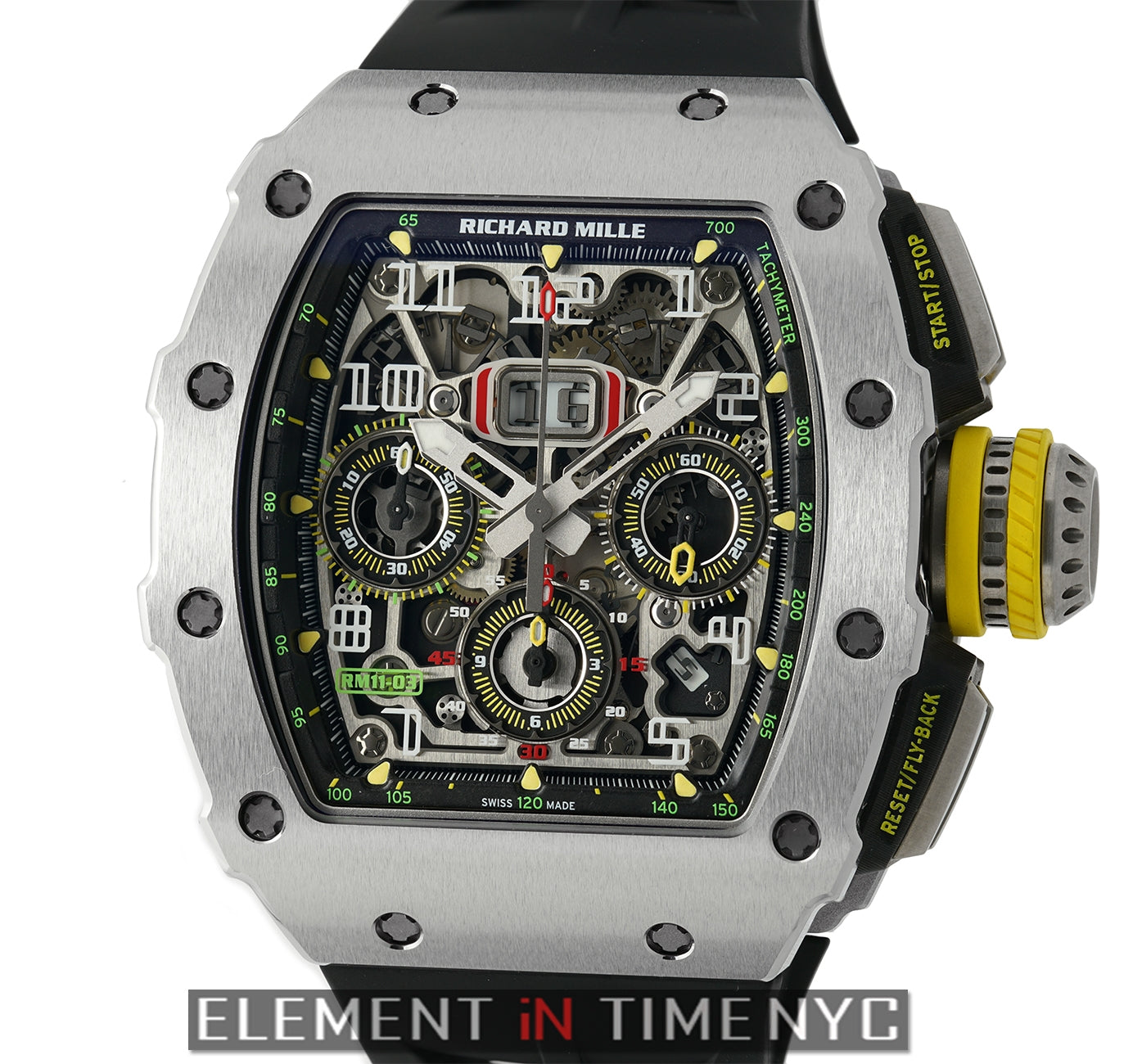 Richard Mille 45mm Titanium Flyback Chronograph Skeleton Dial RM