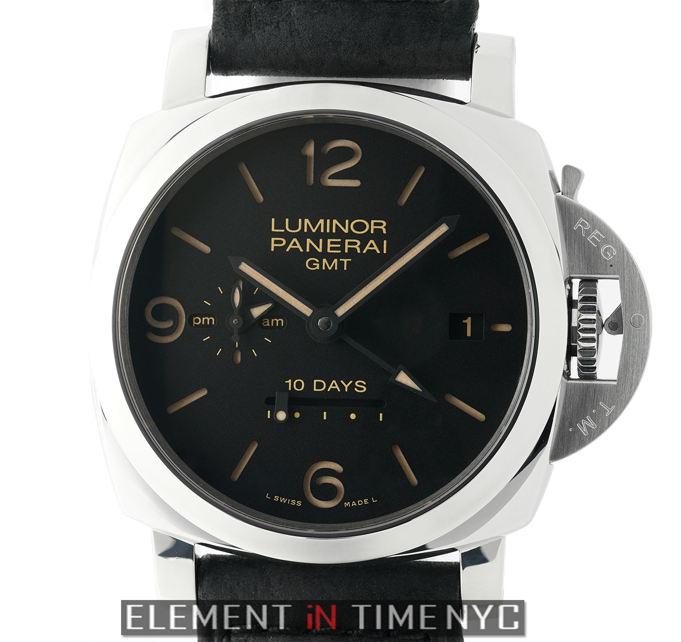 Officine Panerai Luminor 1950 s PAM 533 10 Day AM PM GMT Date