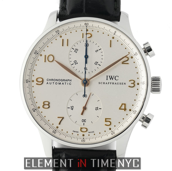 Chronograph Stainless Steel Silver Dial Gold Numerals
