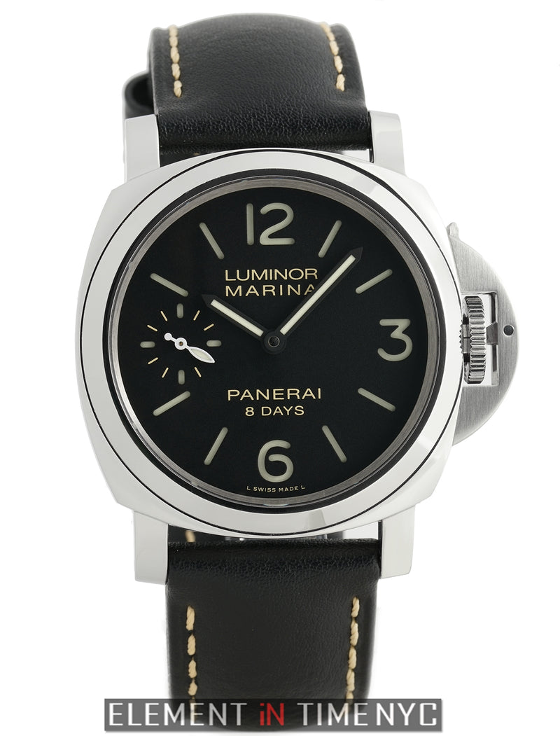 Panerai Luminor Marina 8 Days Steel 44mm Black Sandwich Dial PAM