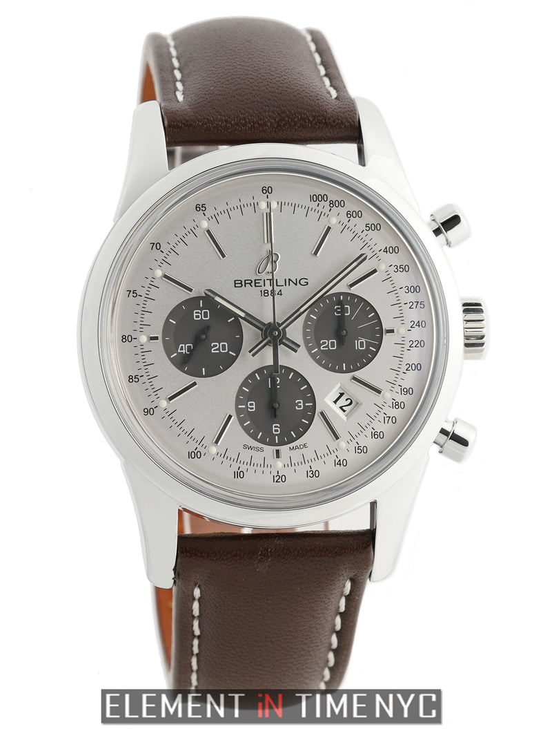 01 Chronograph Steel 43mm Silver Dial On Leather & Deployment