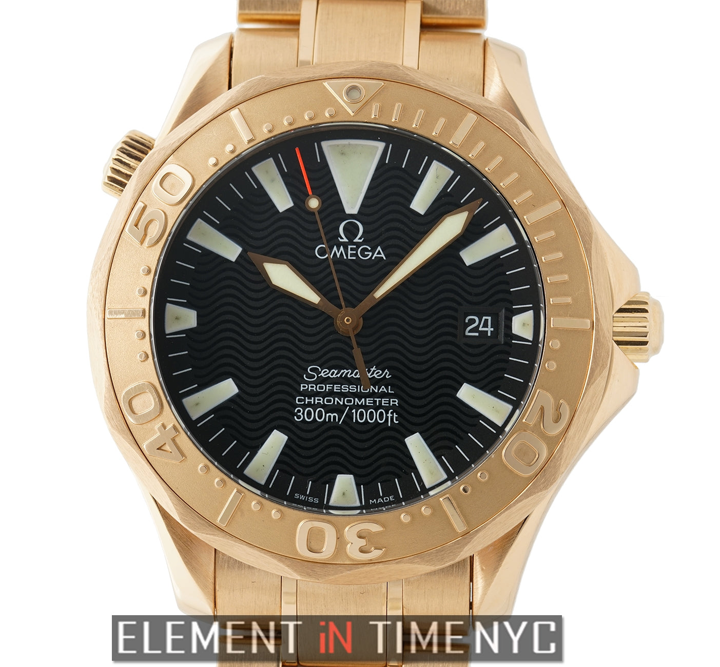 Omega 42mm Seamaster Professional 300 M Chronograph 18k Rose Gold