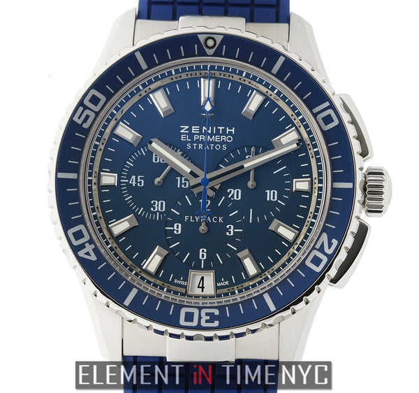 Stratos Flyback Chronograph Steel 46mm Blue Dial On Rubber