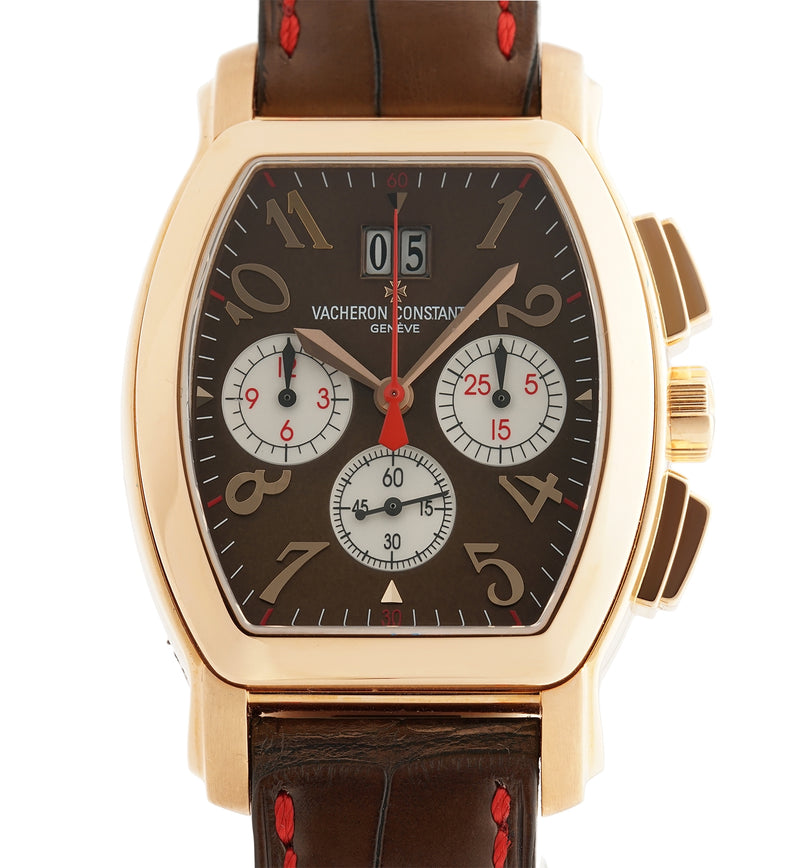 Tonneau Chronograph "Malte" U.S. Edition 18k Rose Gold With Brown Dial 36mm