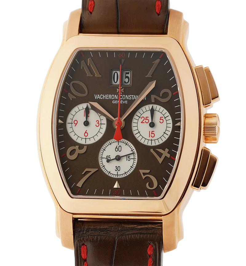Tonneau Chronograph "Malte" U.S. Edition 18k Rose Gold With Brown Dial 36mm
