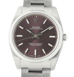 34mm No-Date Stainless Steel Red Grape Dial