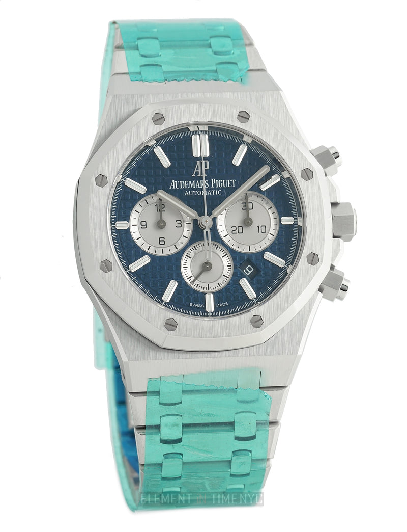 41mm Chronograph Stainless Steel Blue Dial