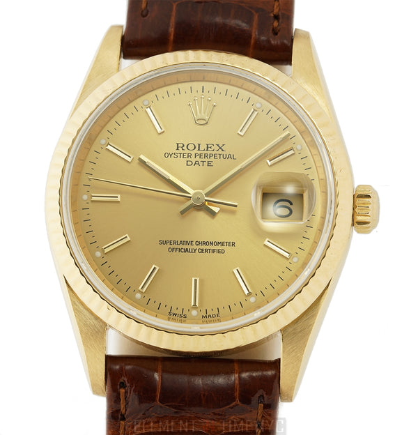 Date 18k Yellow Gold Champagne Dial 34mm K Series Circa 2001