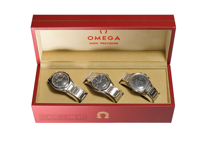 Omega Trilogy 1957 Set 60th Anniversary - Speedmaster, Railmaster And Seamaster