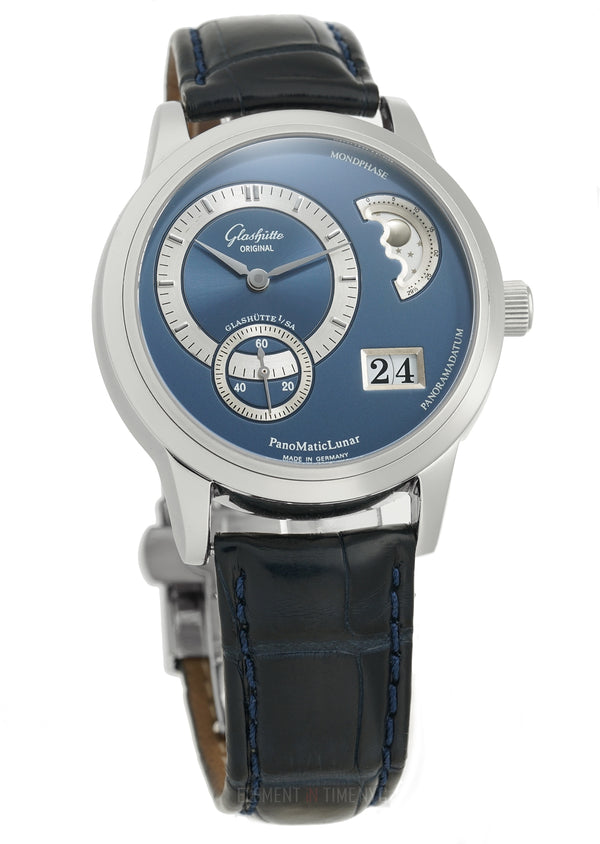 PanoMaticLunar Steel 39mm Blue Dial Automatic