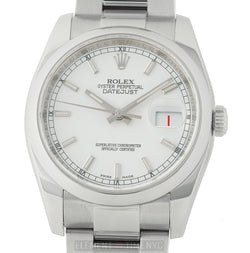 Stainless Steel White Index Dial 36mm 2010