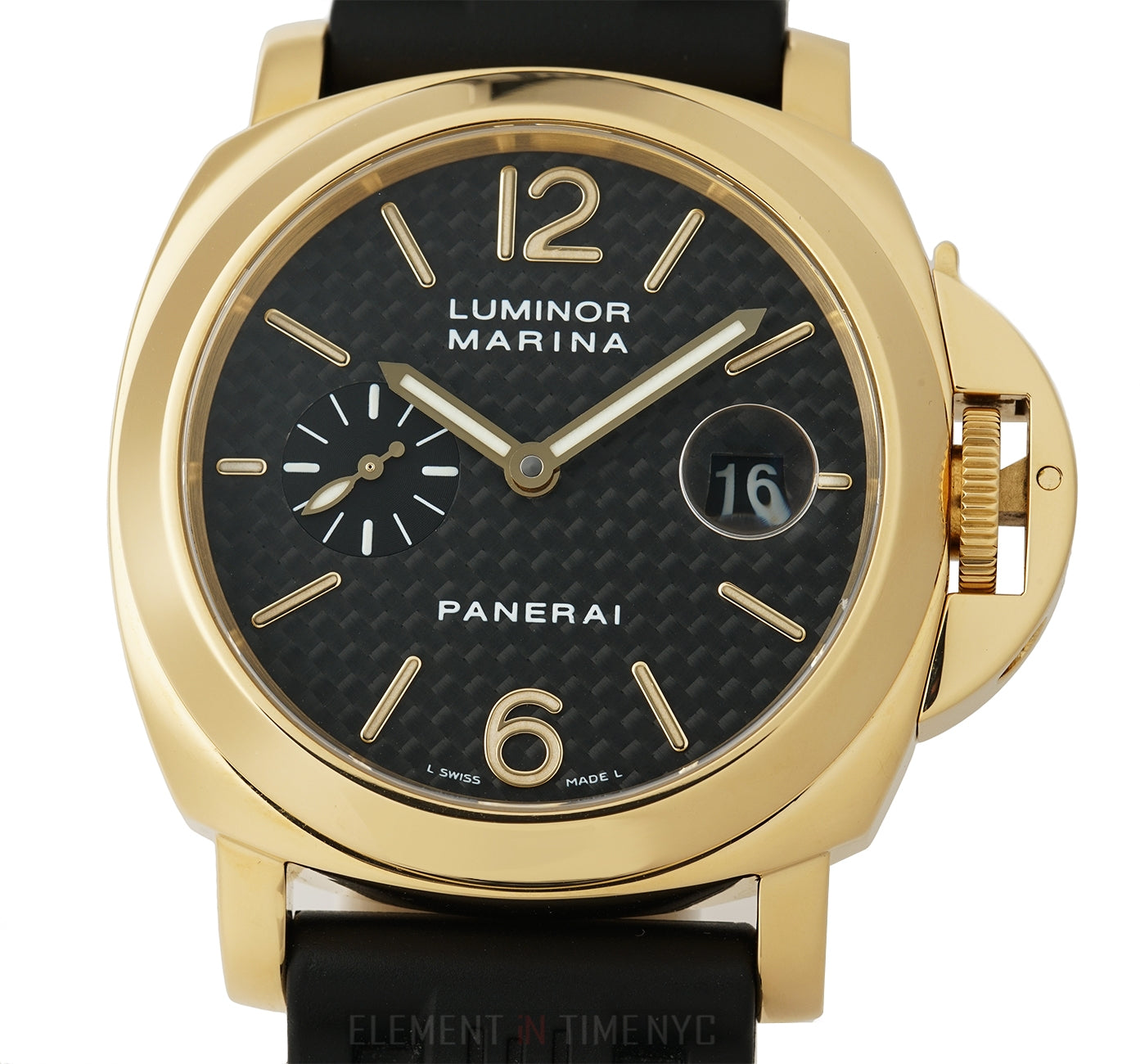 Officine Panerai Luminor PAM 140 18k Yellow Gold Carbon Fiber Dial