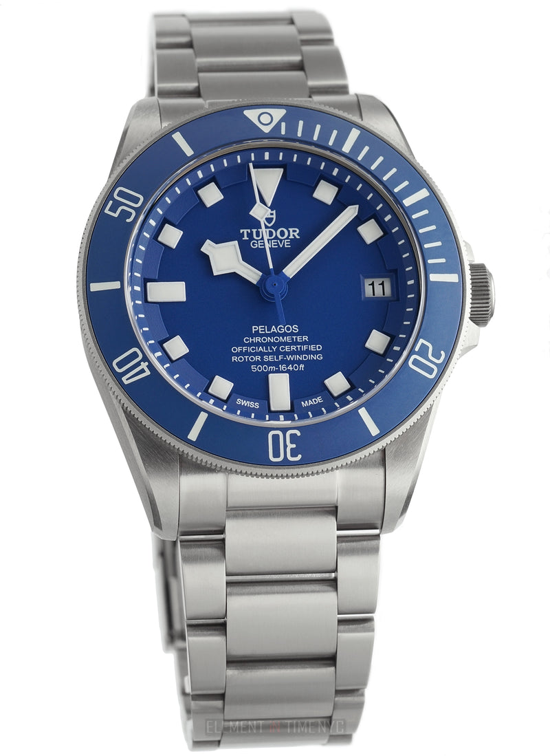 Titanium & Steel Blue Dial Ceramic Bezel 42mm In-House Movement And Unpolished