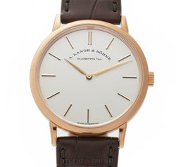Thin Manual Wind 37mm 18k Rose Gold Silver Dial
