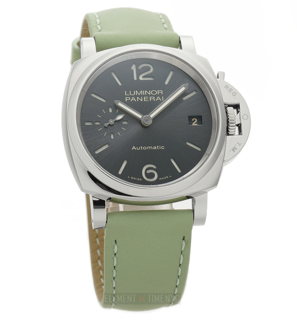Due 3 Day Anthracite Dial Green Strap Automatic 38mm