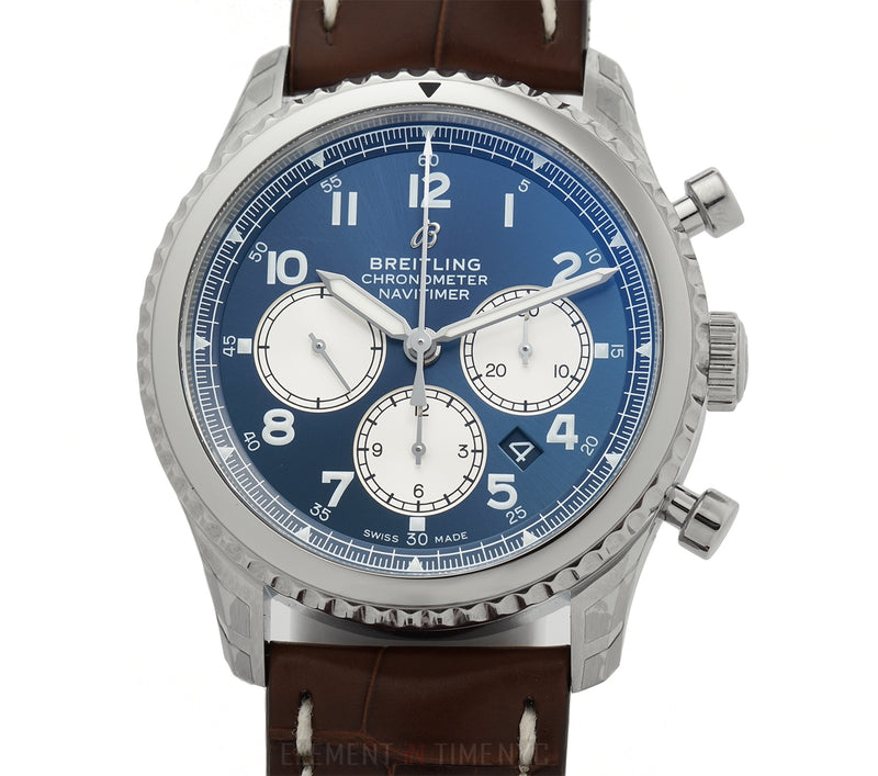 Navitimer 8 B01 Chronograph 43 Steel Blue Dial On Tang Buckle