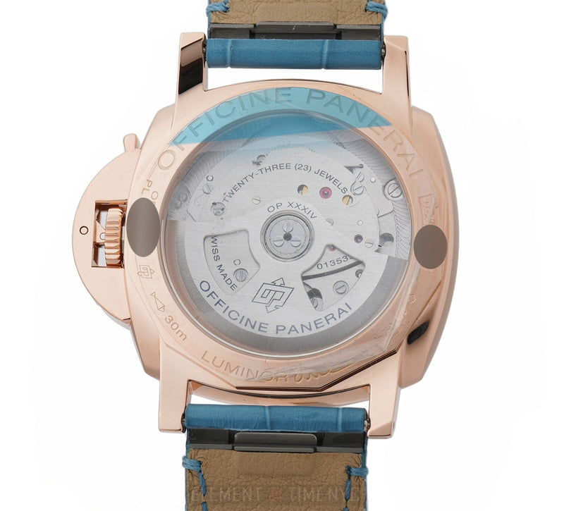 Due 18k Rose Gold Ivory And Blue Dial 38mm 3 Days