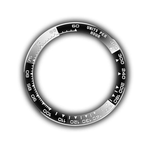 40mm 18k White Gold Ceramic Bezel Black and Steel Diamond Dial