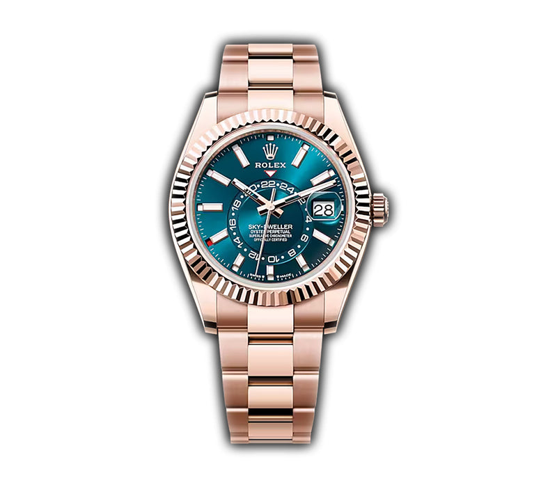 42mm 18k Everose Gold Blue Dial Oyster