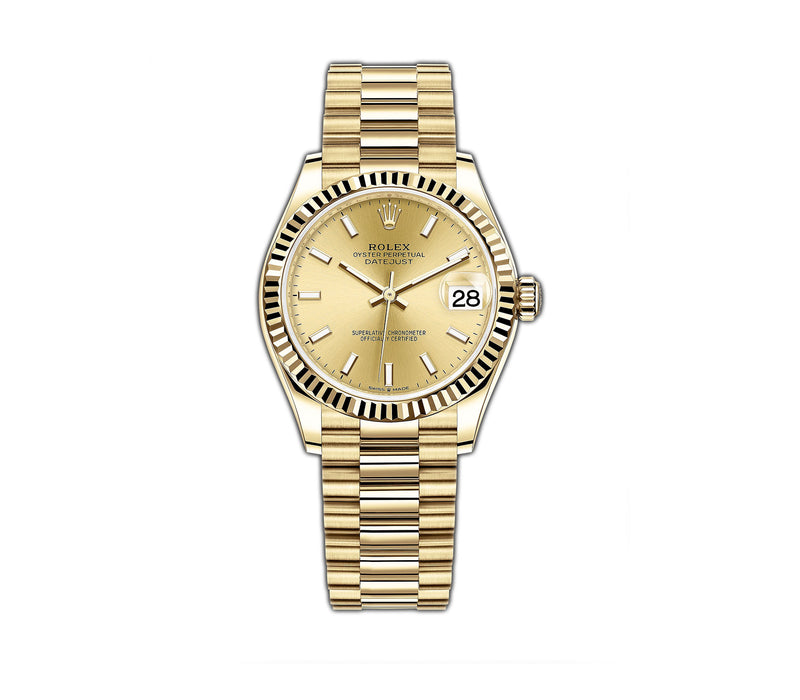 31mm 18k Yellow Gold Champagne-Colour Dial President Bracelet