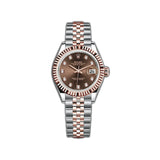 28mm Steel and 18k Everose Gold Chocolate Diamond Dial Jubilee