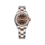 28mm Steel and 18k Everose Gold Chocolate Star Diamond Dial Oyster