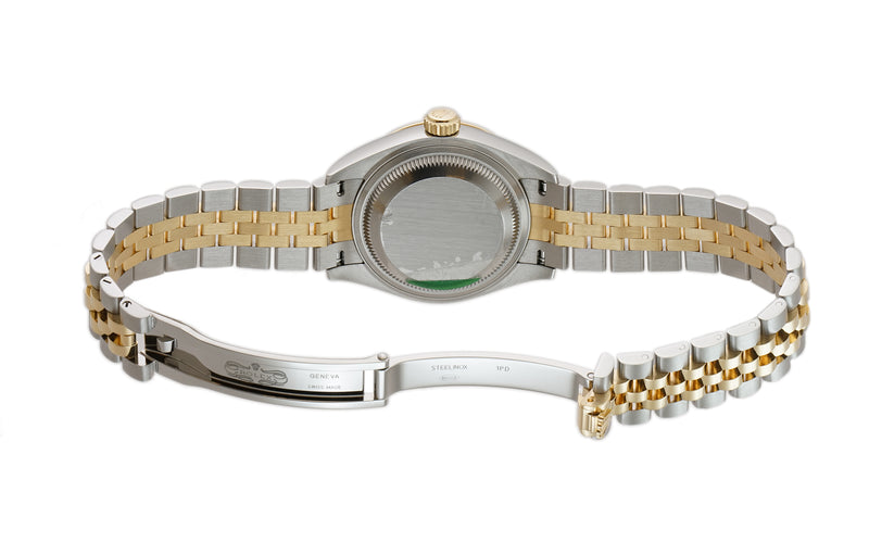 28mm Steel & Yellow Gold Champagne Diamond Dial Fluted Bezel Jubilee Bracelet