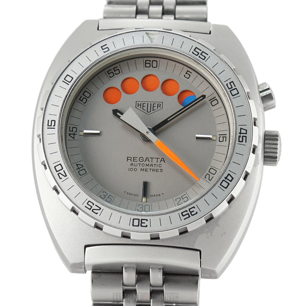 Heuer Vintage Regatta 42mm Grey PVD Case Grey Dial 134.603