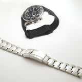 40mm Black Ceramic Bezel Black Dial Green Hand On Black Rubber B