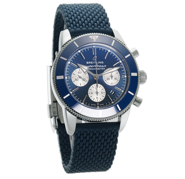 Heritage B01 Chronograph 44mm Steel Blue Dial on Rubber