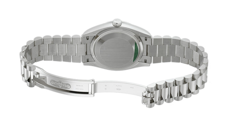 36mm 18k White Gold President Silver Index Dial
