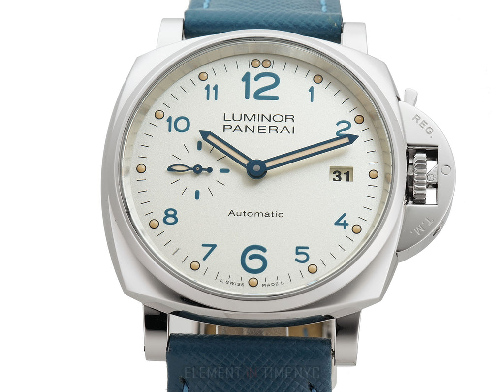 Panerai Luminor Due Steel 42mm Ivory Dial PAM 906 Full Set 2019