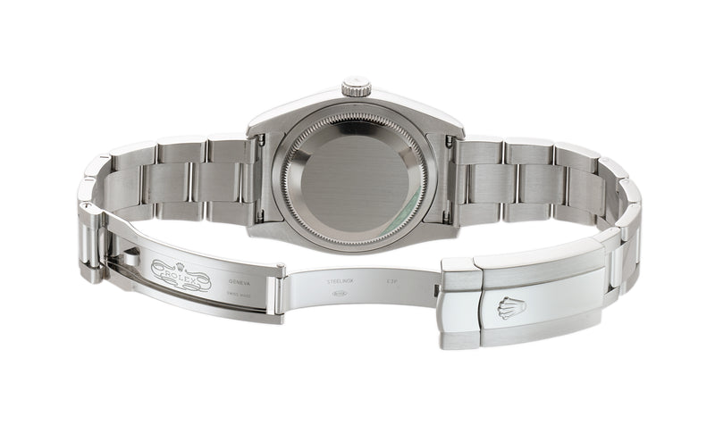 Steel 36mm Diamond Bezel Silver Diamond Dial Oyster Bracelet 2013