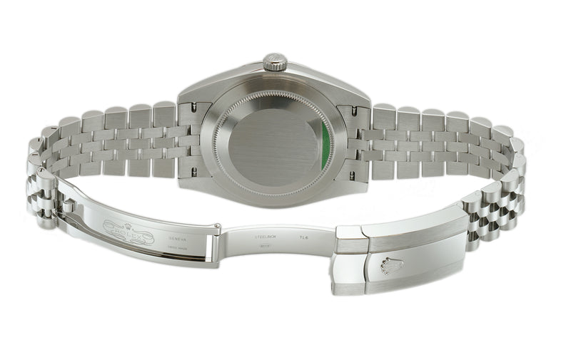 41mm Steel Rhodium Index Dial 18k Fluted Bezel Jubilee Bracelet