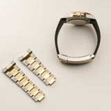 41mm Steel and Yellow Gold Ceramic Bezel Black Dial RubberB Included