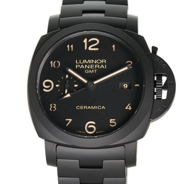 Panerai Luminor 1950 Tuttonero GMT Ceramic Black Sandwich Dial PAM