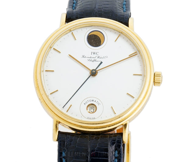 Vintage Moonphase 18k Yellow Gold 34mm White Dial Automatic 1980s