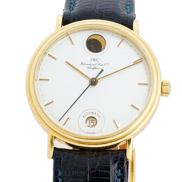 IWC Portofino Vintage Moon Yellow Gold 34mm White Dial 1980s