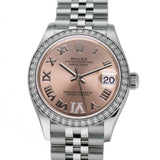 31mm Diamond Bezel Pink Roman Diamond VI Dial Jubilee Bracelet
