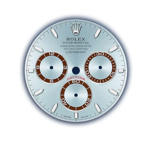 40mm Platinum Brown Ceramic Bezel Ice Blue Index Dial