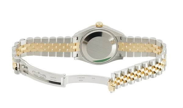 31mm Steel & Yellow Gold Diamond Bezel Olive Green Diamond Dial Jubilee Bracelet