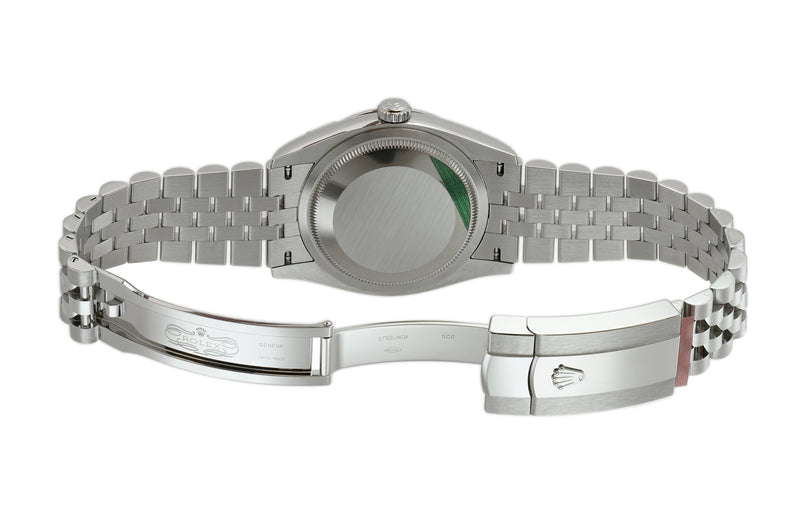 36mm Steel Olive Green Palm Motif Index Dial Jubilee Bracelet