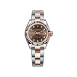 28mm Steel and 18k Everose Gold Chocolate Diamond Dial Oyster