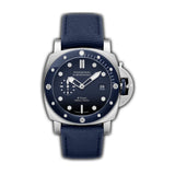 44mm QuarantaQuattro ESteel™ Blu Profondo Ceramic Bezel Blue Dial