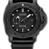 47MM Carbotech Marina Militare Black Dial on Black Strap